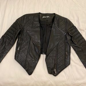 Sold! Crop Black Leather Jacket